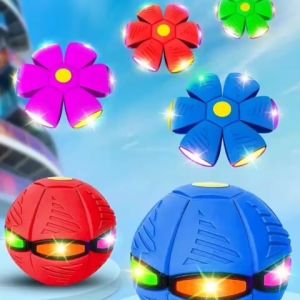 Đồ Chơi Bóng Ma Thuật Biến Dạng Tự Nảy Sáng Đèn Banh Ném Đĩa Bay UFO Bật Lò Xo - Thể Thao Phối Hợp Nhiều Môn Cho Bé
