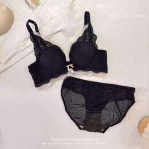 French Style Lace Bra Wireless Adjustable Womens Underwear Gathered Small Chest Appears Large Prevents Side Breast Elimination