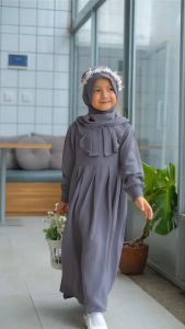 Setelan Gamis Anak perempuan crinkle airflow arina / Baju muslim anak perempuan / Dress anak perempuan cantik