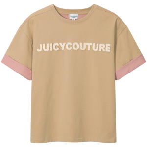 Juicy Couture | New Loose Color-block 3D Terry-stitched Womens T-shirt