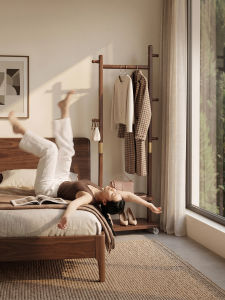 ZHUSHANXIA | Space-saving Small Wooden Coat Rack