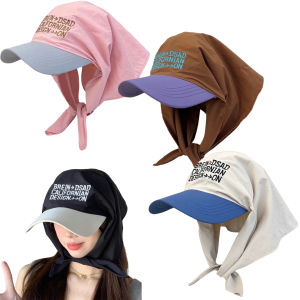 Bandana Embroidery Baseball Cap Self-Tie Headwrap Skull Cap Brim Visor Head Scarf Hat Nice Gift For Female Friends Sisters