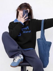 Loowmane | Black Polo Neck Soft Sweater For Petite Women Autumn Winter Dual Wear