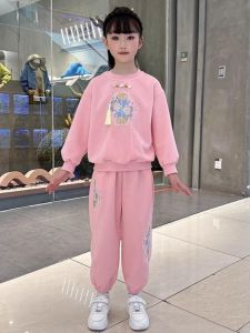 Spring Autumn Childrens Outfit New Style Kids Hoodie Chinese Style Fashionable Girl Sports Wear Set Two Pieces Clothing Set for Girls