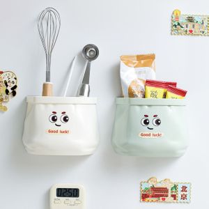 GOODOO แม่เหล็กแบบแม่เหล็ก กล่องเก็บของแม่เหล็กติดตู้เย็น ที่แขวนผนัง ตะกร้าใส่ของ ชั้นเก็บของชั้น มัลติฟังก์ชั่ เครื่องมือในครัว กล่องจัดระเบียบของ