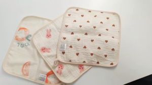 Mumystation 25x25cm Baby Handkerchief  Quality Sapu Tangan INS Style Baby Towel Feeding Newborn Bibs Gauze-Cotton