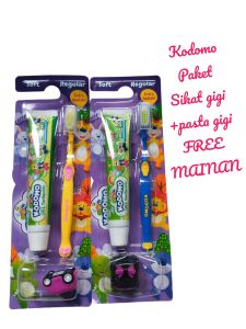 KODOMO PAKET sikat gigi dan pasta gigi anak anak FREE mainan