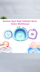 Dovana Baskom Lipat Bayi Praktis Foldable Baby Wash Basin Ember Multifungsi New Born Lucu Mini