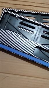 PROMO Dudukan Plat Nomor Motor Karbon List Biru Cover Plat Nomor Motor Carbon Universal Barang Berkualitas Plus Baut