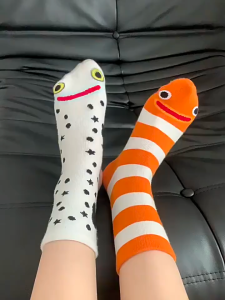 Clownfish cartoon socks simple stylish comfortable breathable and cute socks