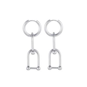 Titanium Steel Pendant Simple Circle Earrings Women Luxury Sensation Ear Studs Unique Summer Circle Ear Rings Ear Clips Ear Decorations