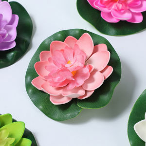 【On Sale】5Pcs Colorful Simulated Lotus Flowers Lifelike Floating Water Lily Fish Pond Decorations Micro Landscape Fake Plants Props