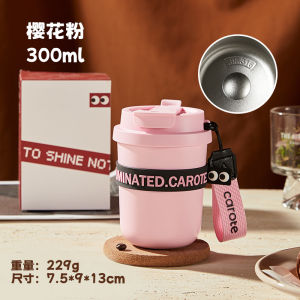 Portable Insulated Coffee Cup Small Cute Student Water Bottle Straw Cup Female High Value New Style Carote Stainless Steel Cup