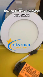 Combo 2 đèn led âm trần 3 chế độ 6w siêu sáng dùng lắp đặt đèn chiếu sáng trong nhà