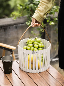 Picnic Basket Spring Outing Outdoor Camping Handy Gadget Fruit Snack Storage Basket Cut Out Outing Picnic Plastic Portable Basket