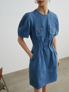 Unique Blue Casual Tshirt Denim Dress