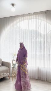 Humaira99 Gamis Syari Muslim Dress Hijab Muslimah Atasan Wanita Longdress Busui Terbaru Terlaris Pesta Lebaran Ceruti Abstrak Bunga Babidol Sahara