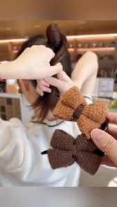 Cutie Fur Bow Hair Clip Claw Clip 可爱气质毛线蝴蝶结头饰发夹丸子头抓夹