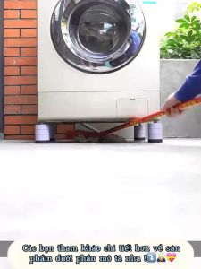 Bộ 4 chân kê chống rung máy giặt thông minh tiện ích Chân kê tủ lạnh đế cao su chống trượt