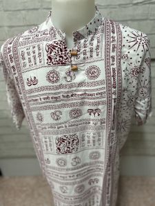 เสื้อคอจีนแขนสั้นทรงคอจีนผู้ชาย รอบอก40-44 นิ้วใส่ดี