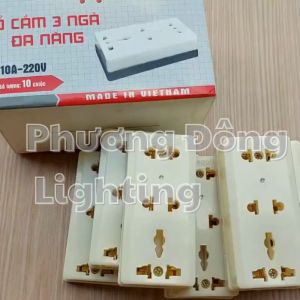 Combo 10 Ổ cắm 3 lỗ không dây nhựa ABS chống va đập cao cấp - Thương hiệu Fanagold
