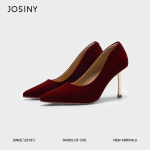 Josiny | Elegant Red Wedding Stiletto Pointed-Toe Pumps