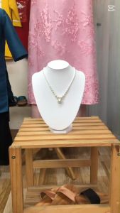 Vòng cổ ngọc trai nhân tạo hạt đá nặng mặt đuổi 42cm xinh xắn cho nữ