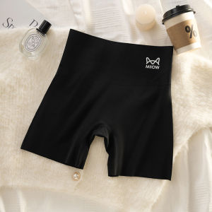 Miiow | High Waist Ice Silk Safety Pants Womens Three-In-One Underwear Shorts Anti-Light Walking Briefs Seamless Thin Cat Person
