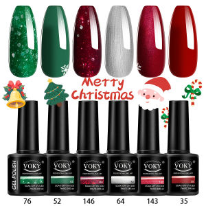 VOKY 6-piece Gel Nail Polish Set Christmas Collection Allergy-Resistant Gel Nail Polish - Free of Formaldehyde Long-lasting C