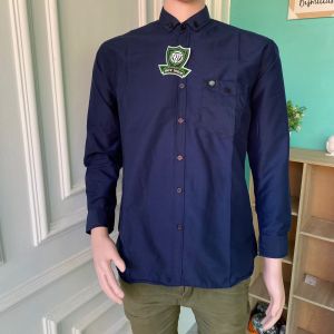 Kemeja Polos Pria Lengan Panjang Kemeja Cowok Kasual Formal Slimfit Warna Hijau Sage Tosca Mint