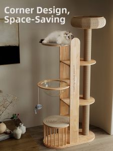 MIAOZAN | Multifunction Real Wood Cat Tree Large