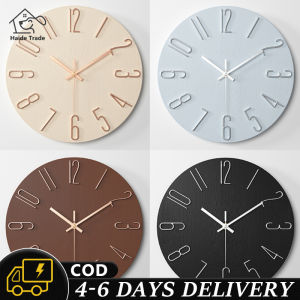 2024100% xác thực!!12 "thời trang đồng hồ treo tường im lặng không đánh dấu báo thức hình tròn đồng hồ cho nhà phòng ngủ phòng khách trang trí văn phòng