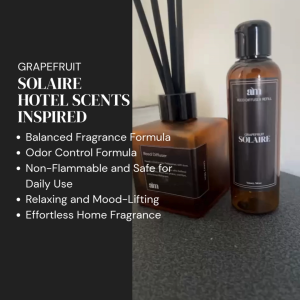 Reed Diffuser Solaire Hotel Inspired Scents Refill - Grapefruit Scents Refill by Amory Mère | 100ml Solaire Hotel Inspired Scents Reed Diffuser for Home Aromatherapy - Amory Mère Luxury Hotel Inspired Reed Diffuser Refill