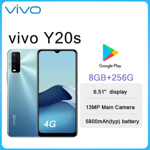 vivo | VIVO Y20s 6.51" 720x1600px Screen 4G LTE Smartphone 8GB+256GB 13MP HD Camera 5000mAh Battery Dual SIM Unlocked