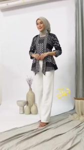 Batik Couple Pasangan Terbaru 2024 Batik Seragam Kantoran Kerja Resepsian Motif JARING HITAM