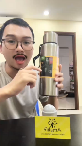 Bình Nước Giữ Nhiệt Cute 1000-1500ml Inox Giữ Nhiệt Nóng Lạnh 8-12 Tiếng Có Nắp Uống Lưới Lọc Trà Bình Giữ Nhiệt Nắp Inox 304 Cao Cấp Hãng Amalife