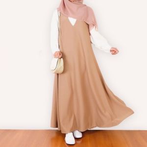 Atasan Muslim Salva Inner Long Dress Varian Balck Size S M L XL