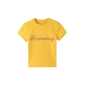 YUEZHONGWEI | Retro American Yellow Round Neck Short Sleeve T-Shirt Women Summer Design Slim Fit Short Length Spicy Girl Short Top