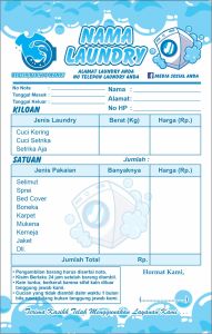 (Min. 4 buku) Cetak Nota Costum/Nota Laundry/Nota 1/4 2 ply Nota Laundry Sendiri / Y&H YUDHA GRAFIKA