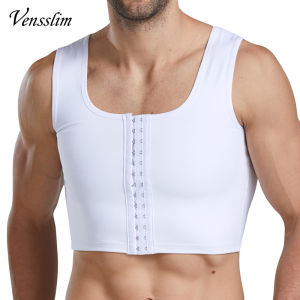 Men Body Shaper Slimming Chest Push Up Corset Compression Waist Trainer Building Sleeveless Vest Correct Posture Hooks Vest