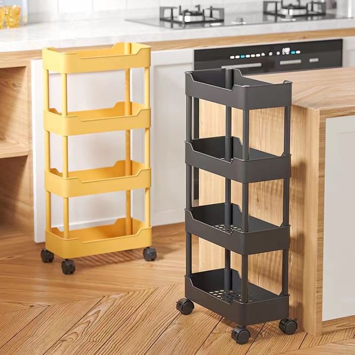 Moving Trolley Rack 3/4/5 Tier Movable Storage Trolley With Wheel Multifunction Storage ...