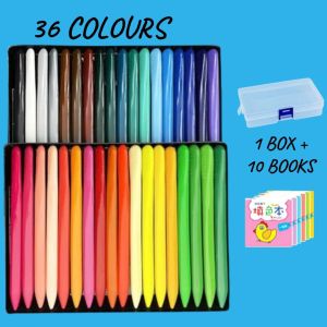 36-Colour Non-Toxic Washable Triangular Crayons – Ergonomic Design for Kids Mess-Free & Easy Grip