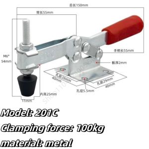 2Pcs Quick Release Horizontal Clamps Locking Lever Fastener Hand Tool GH-201/201A/201B/201C/225D Toggle Clamp Woodworking Tool