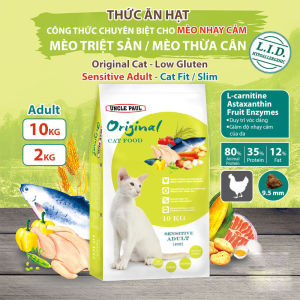 Thức Ăn Hạt Cho Mèo Uncle Paul Original Adult Fit Low Gluten Cho Mèo Triệt Sản Mèo Lớn Mọi Giống Mèo Kiểm Soát Cân Nặng