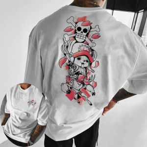 เสื้อยืดวันพีซผู้ชายลายโทนี่โทนี่ ช็อปเปอร์ อนิเมะญี่ปุ่น สำหรับฤดูร้อน/ฤดูใบไม้ร่วง เสื้อแขนสั้นสไตล์ฮิปฮอปสำหรับเด็กผู้ชายและชุดคู่พ่อแม่ลูก