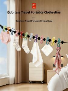 UKOBT | Portable Clothes Drying Rope for Travel with Clamps