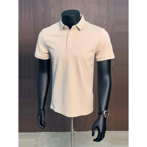 เสื้อโปโลแขนสั้นทรงเข้ารูปสำหรับผู้ชาย ทรงหลวม ปกเสื้อแบบปิดด้วยกระดุม ทรงเข้ารูป ทรงเข้ารูป เสื้อยืดสไตล์อเมริกันสำหรับฤดูร้อน