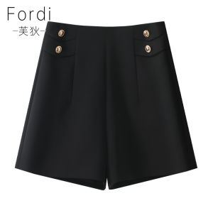Black Suit Short Pants Womens Casual Wide Leg Pants Loose Slim A-Line Straight Leg Pants Thin Summer New Arrival
