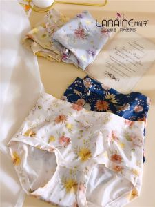 Comfortable Antibacterial Breathable Large Size Hip Lifting Womens Underwear Flower Fairy Milk Silk Ice Silk Printed Briefs