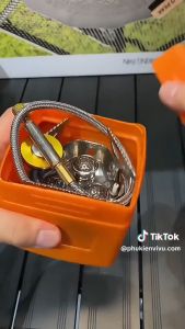 ( MẪU MỚI CÔNG XUẤT LỚN ) Bếp Gas mini Gấp Gọn Chống Gió Dùng Khi Cắm Trại Ngoài Trời Bếp Gấp Dùng Khí Đánh Lửa Tặng Kèm Đầu chuyển đổi gas và Hộp Đựng